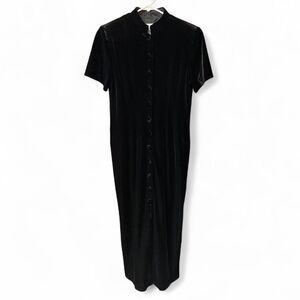 Vintage Another Thyme black velvet maxi dress size 6P